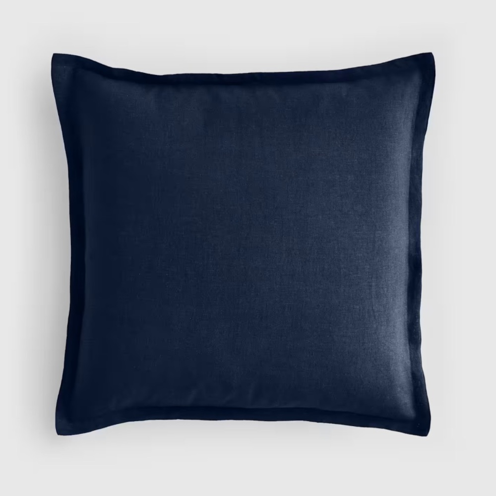 NWT QUINCE European Linen Euro Sham Navy 2631